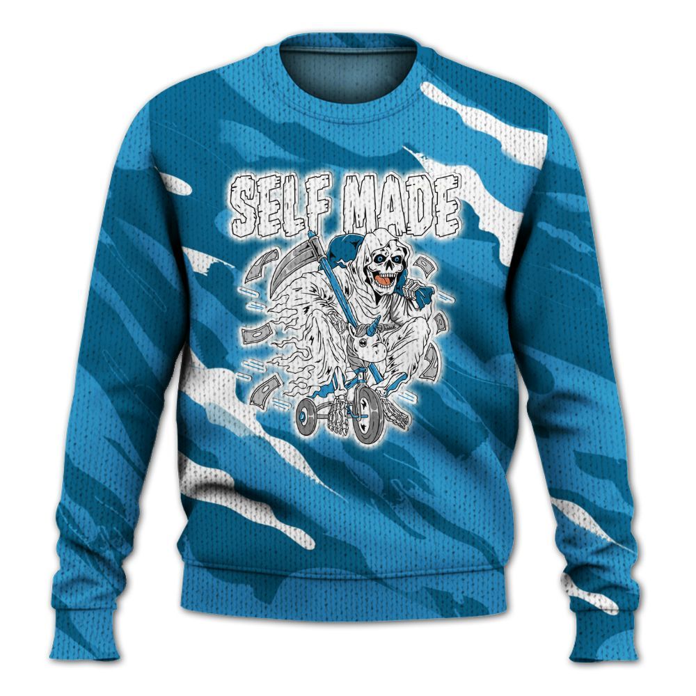 Knitted Sweater To Match Powder Blue 9s - Self Make Skeleton Colored