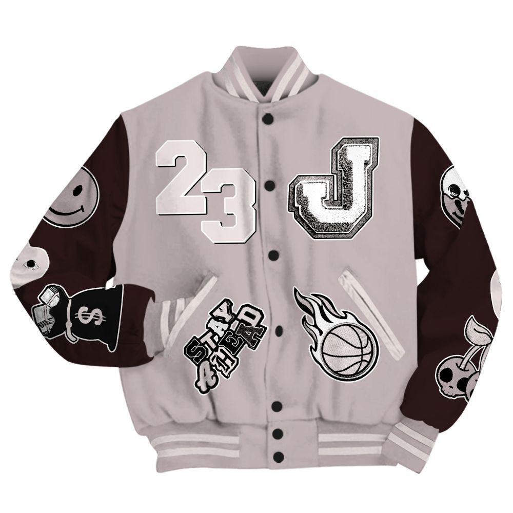 Varsity Jacket To Match AMM Air Smokey Mauve 6s - Hustles Money Number 23 All Over Print