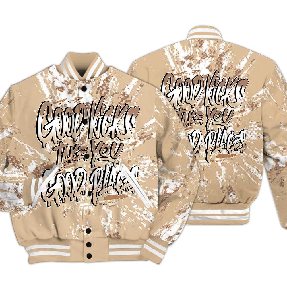 Varsity Jacket To Match Desert Camo 3s - Good Kick Good Places Luxury Varsity Jacket Unisex