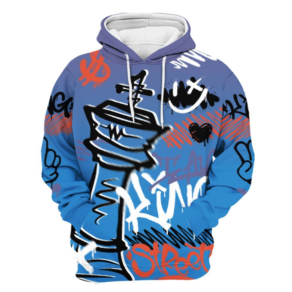 Hoodie To Match Hi-Res Blue 700s - Street King Chess Streetwear All Over Print