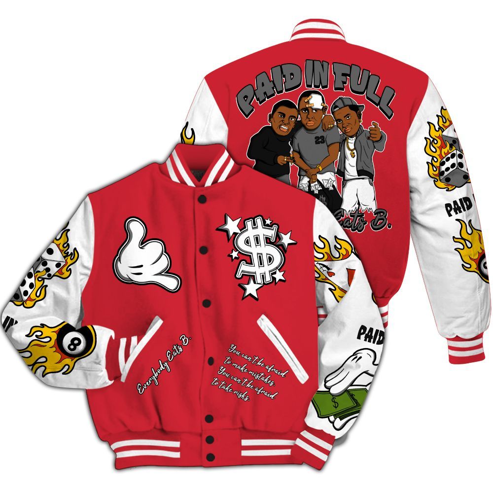 Varsity Jacket To Match Bunny 2025 8s - Everybody Paid In Full Graphic All Over Print