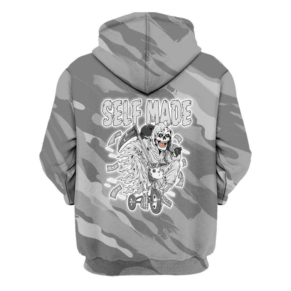 Hoodie To Match Black Wolf Grey 12s - Self Make Skeleton Colored All Over Print
