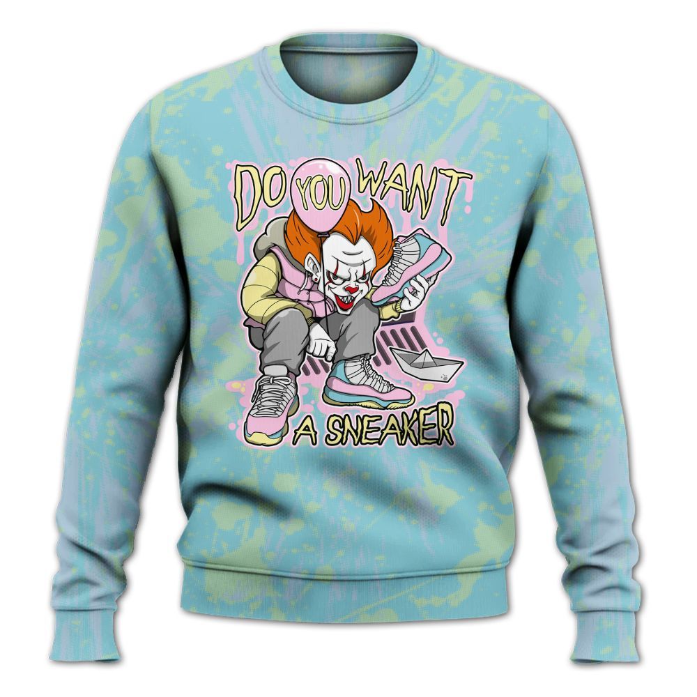 Sweatshirt To Match SB Dunk Low Visty - Clown Scary Sneakers Graphic Halloween All Over Print