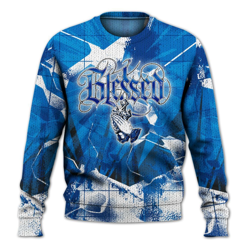 Sweater To Match Blueberry 12s - God Blessed Graphic