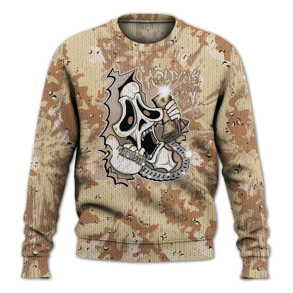 Knitted Sweater To Match Desert Camo 3s - Hold My Own Graphic Halloween