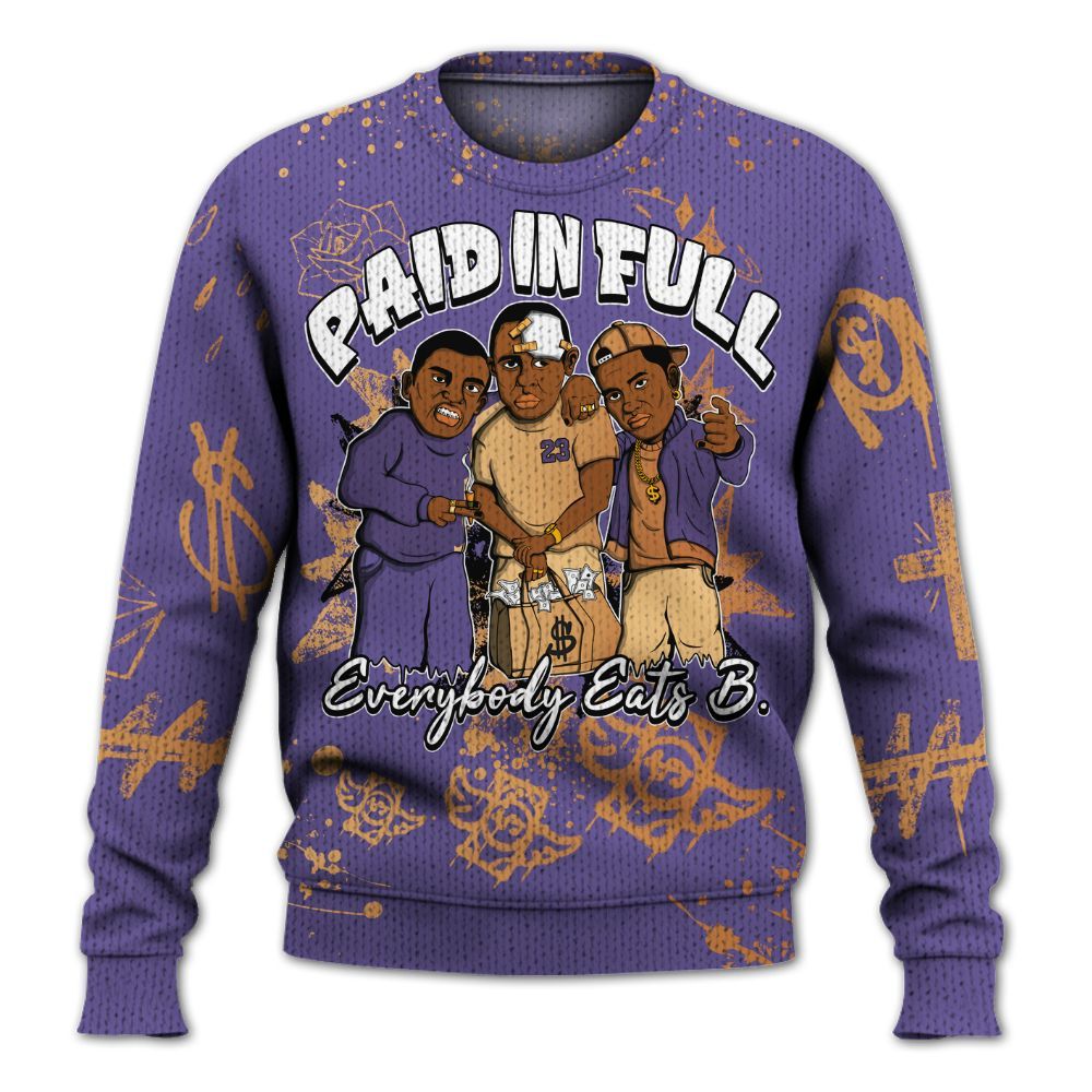 Knitted Sweater To Match Book Sunset 1s - Everybody Paid In Full Crayon
