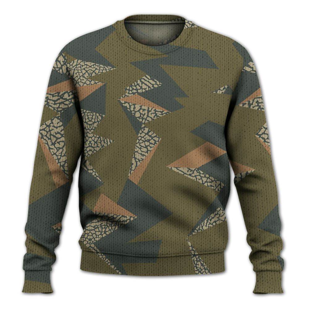 Sweater To Match Retro Family Affair 3s - Geometric Camouflage Pattern Graphic