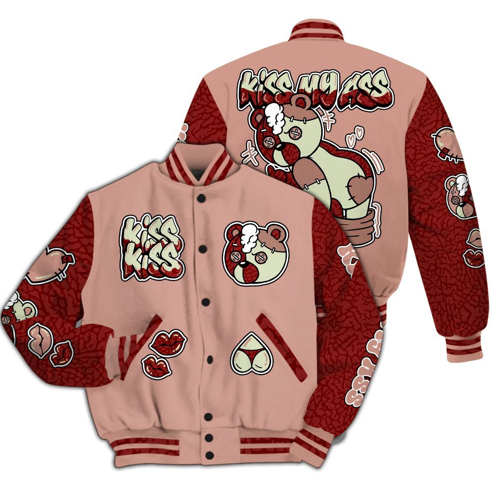 Varsity Jacket To Match Valentines Day 3s - Kiss My Hugz All Over Print