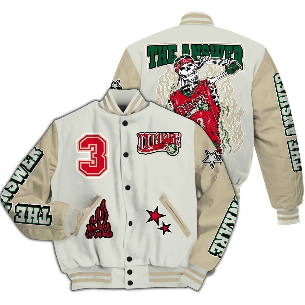 Varsity Jacket To Match El Grito 5s - Allen Answer Skeleton All Over Print