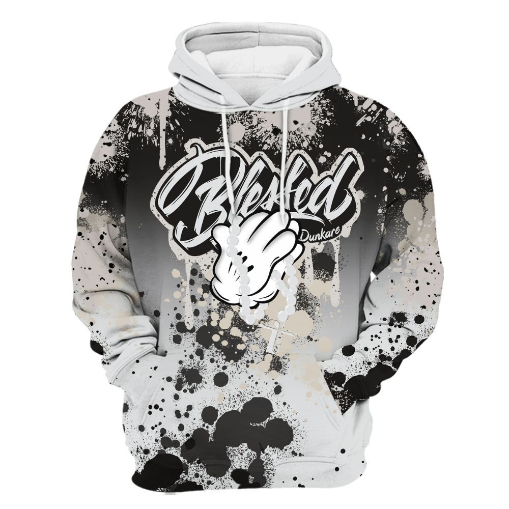 Hoodie To Match Retro Reverse Metallic 5s - God Blessed Ink Drip All Over Print