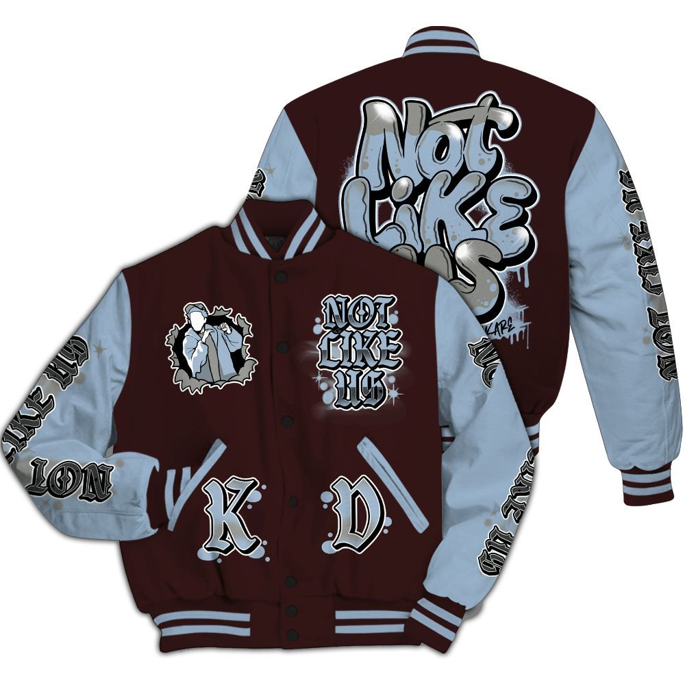 Varsity Jacket To Match Burgundy 5s - None Like Us Graphic All Over Print