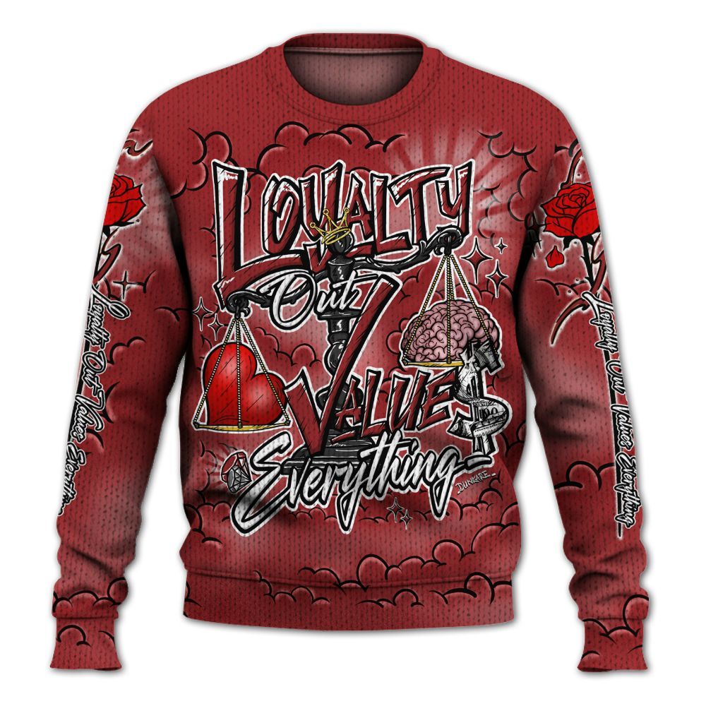 Sweater To Match Alternate Flu Game 12s - Loyalty Wins Everything Graphic