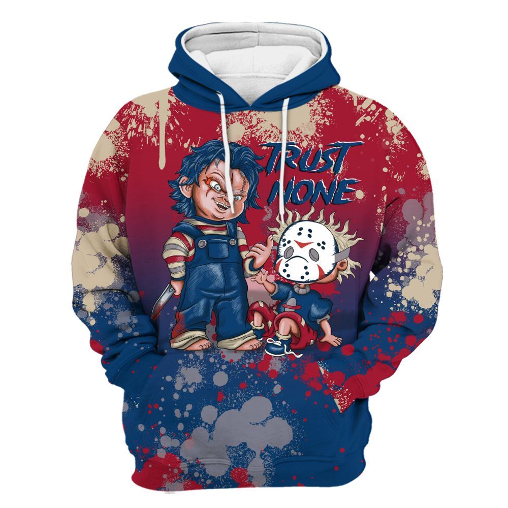 Hoodie To Match Rare Air 4s - Trust No One Scary All Over Print