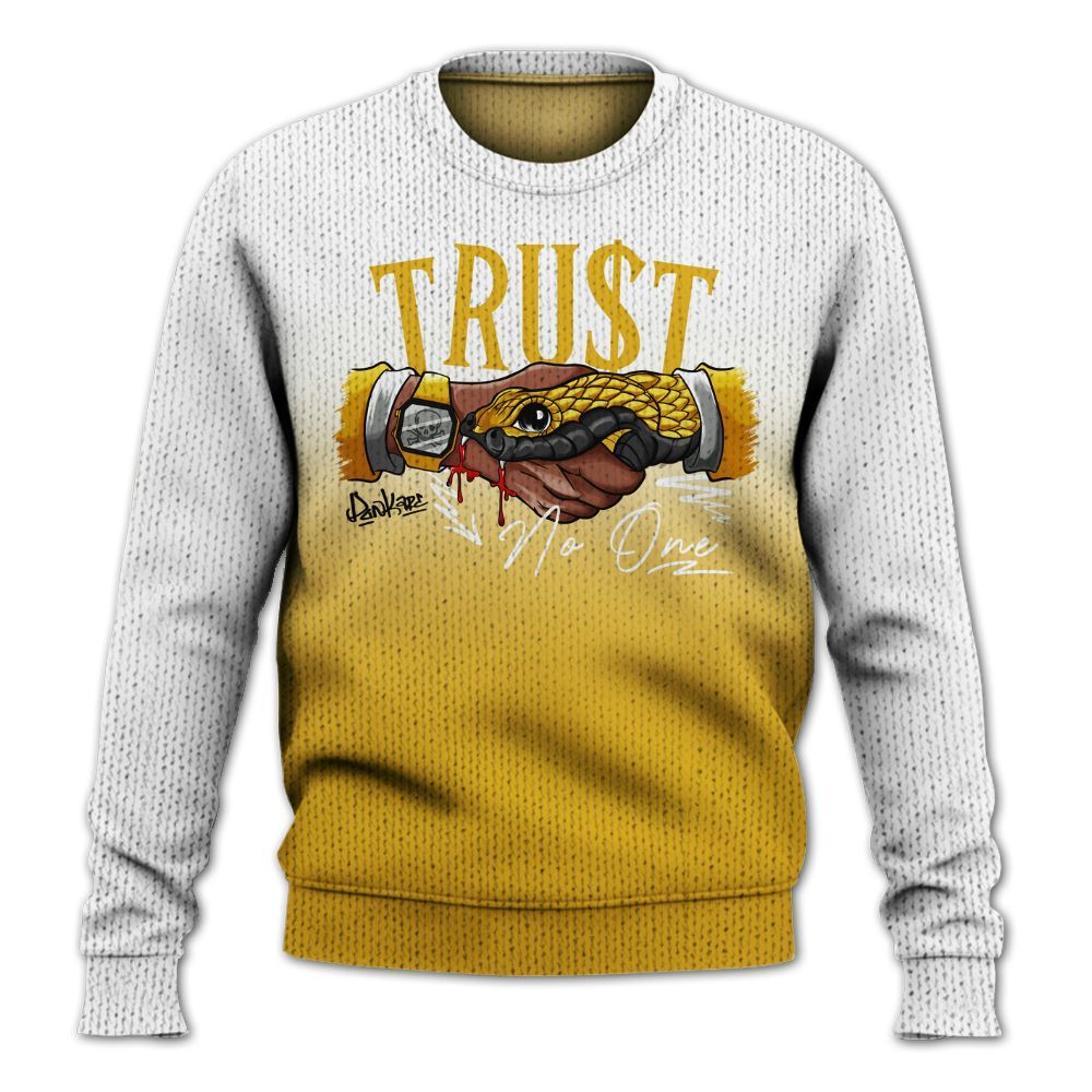 Knitted Sweater To Match Vivid Sulfur 4s - Snake Trust No One Drip