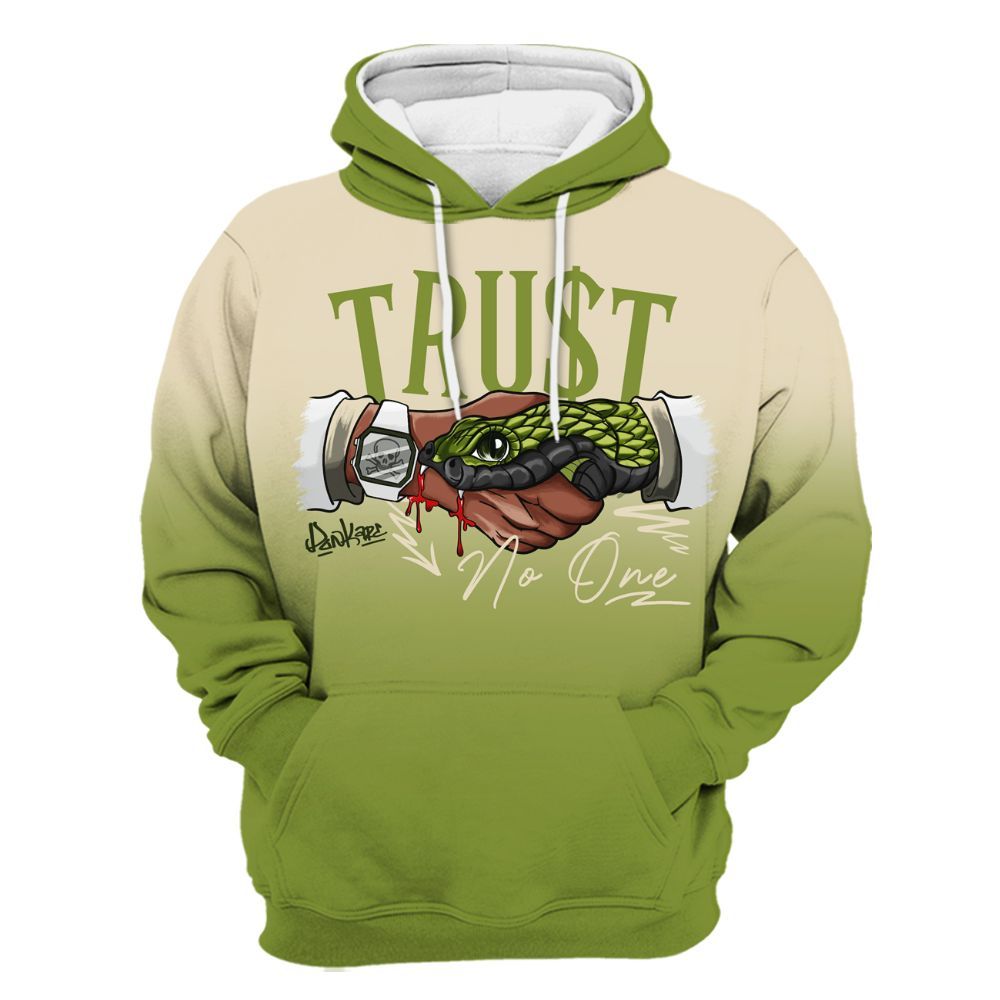 Hoodie To Match SB Dunk Low Asparagus - Snake Trust No One Drip All Over Print