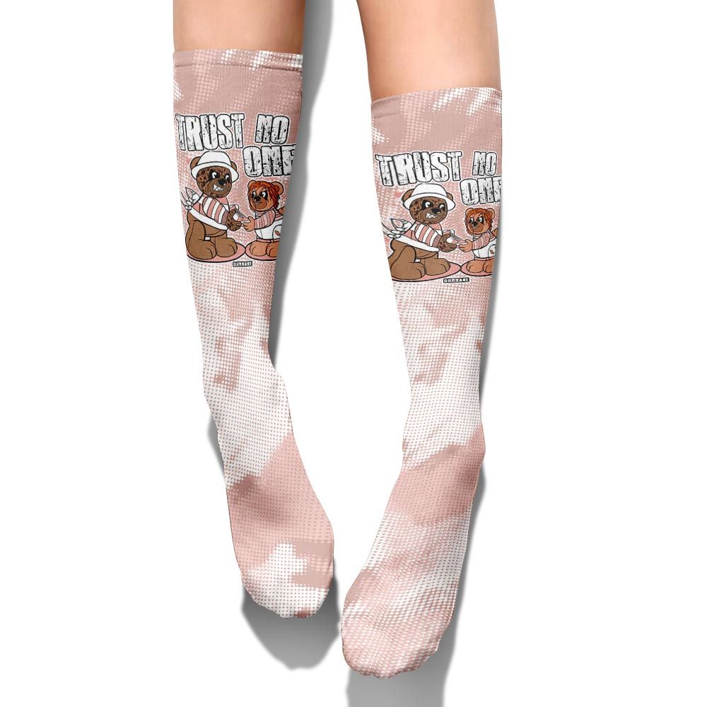 Sock To Match Low Legend Pink 11s - Trust No One Bear Halloween Abstract Halftone