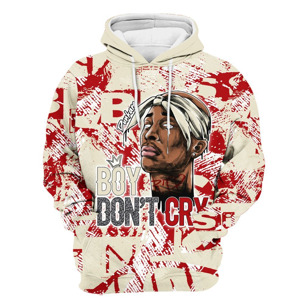 Hoodie To Match Cement Grey 3s - Boiz Ain't Cry Unique Abstract All Over Print