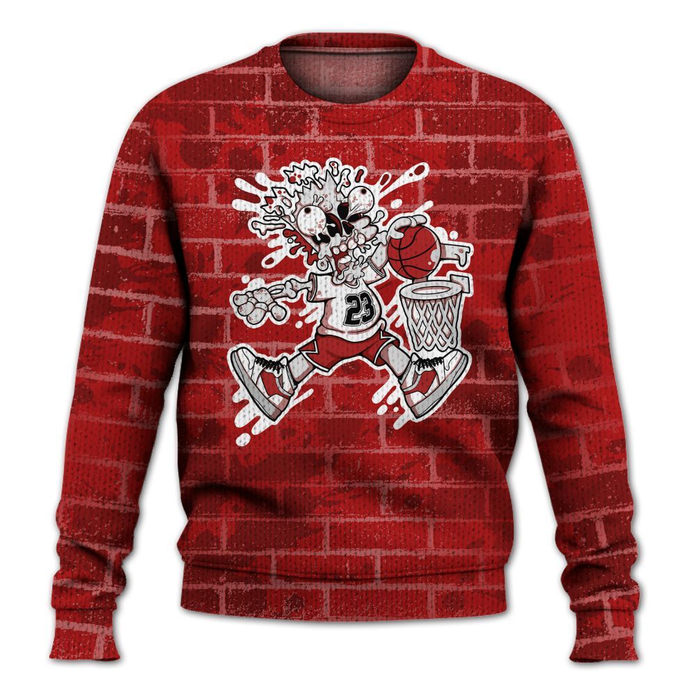 Knitted Sweater To Match Red Taxi 12s - 85's Dunks Graphic Halloween