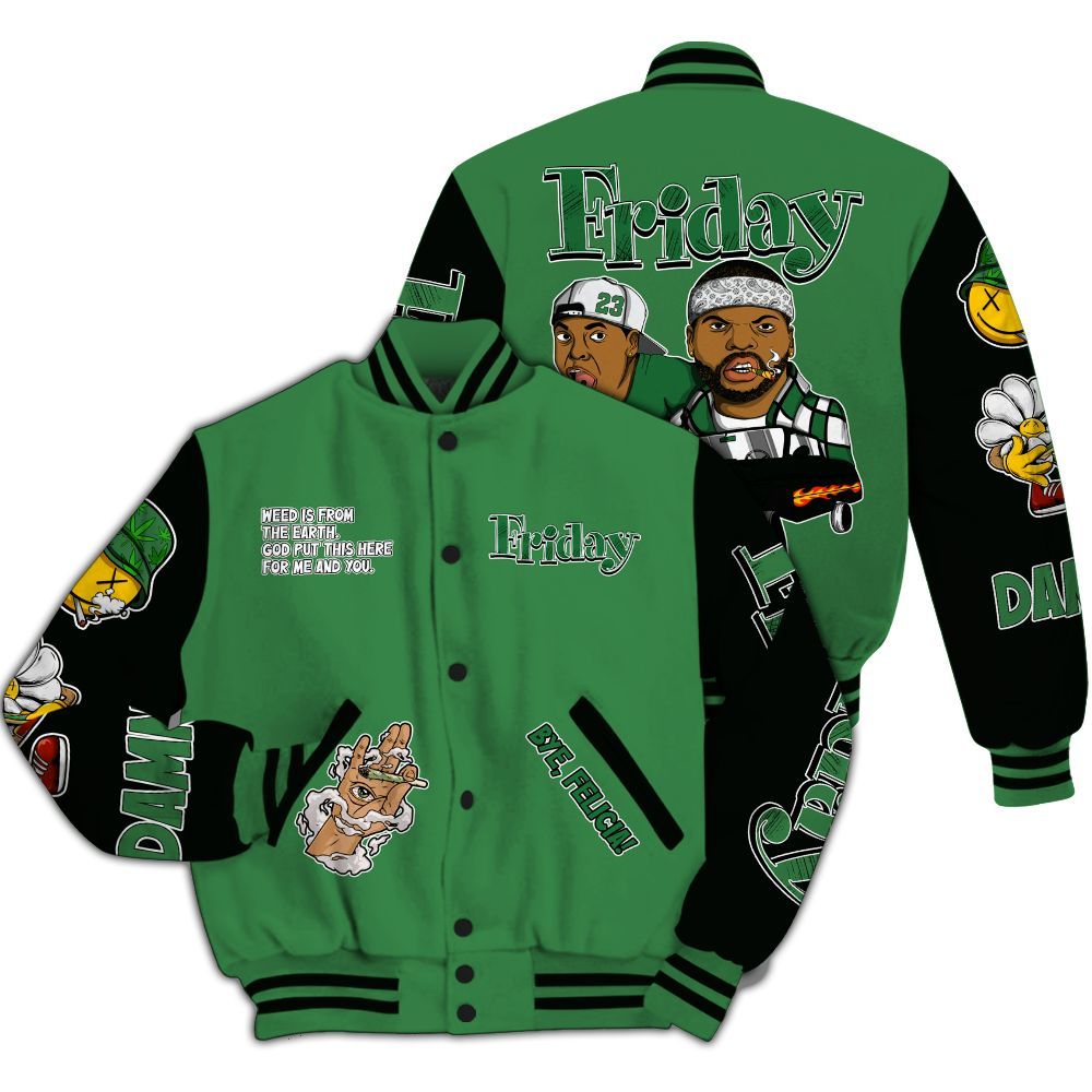 Varsity Jacket To Match Lucky Green 1s - Friday Sneaker Stress Style All Over Print