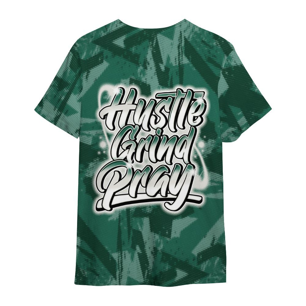 Shirt To Match Oxidized Green 4s - Hustles And Prayer Graphic Halftone All Over Print