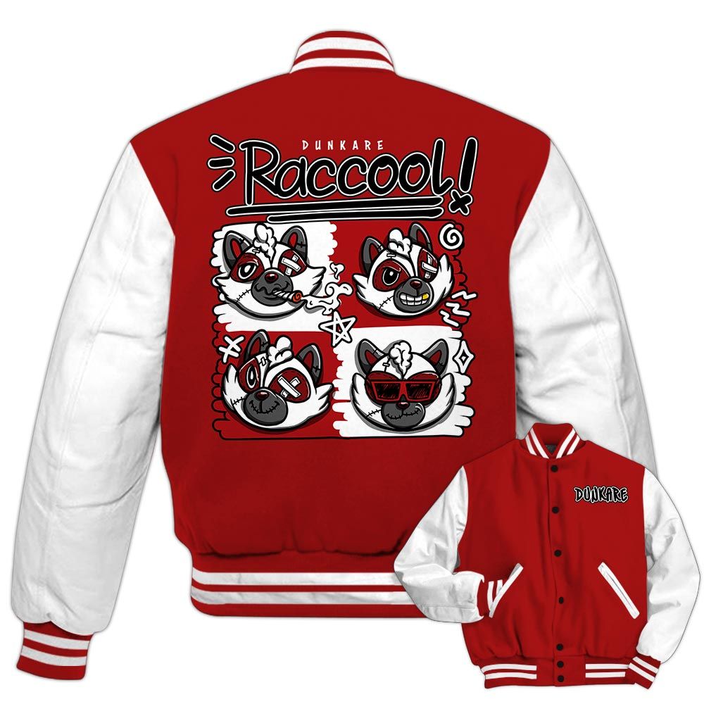 Varsity Jacket To Match Red Taxi 12s - Raccool Raccoon Varsity Jacket Unisex