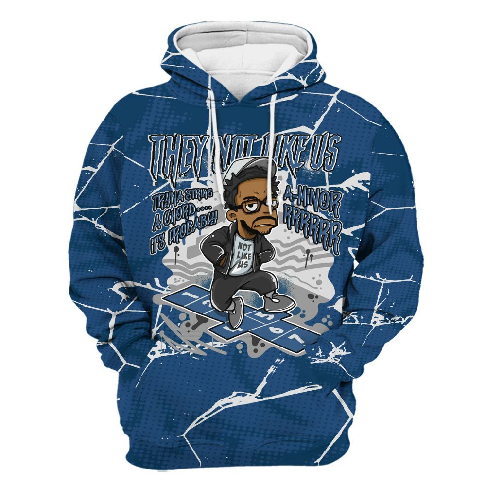 Hoodie To Match High OG Midnight Navy 1s - Hopscotch Dislike Us Graphic Crack All Over Print
