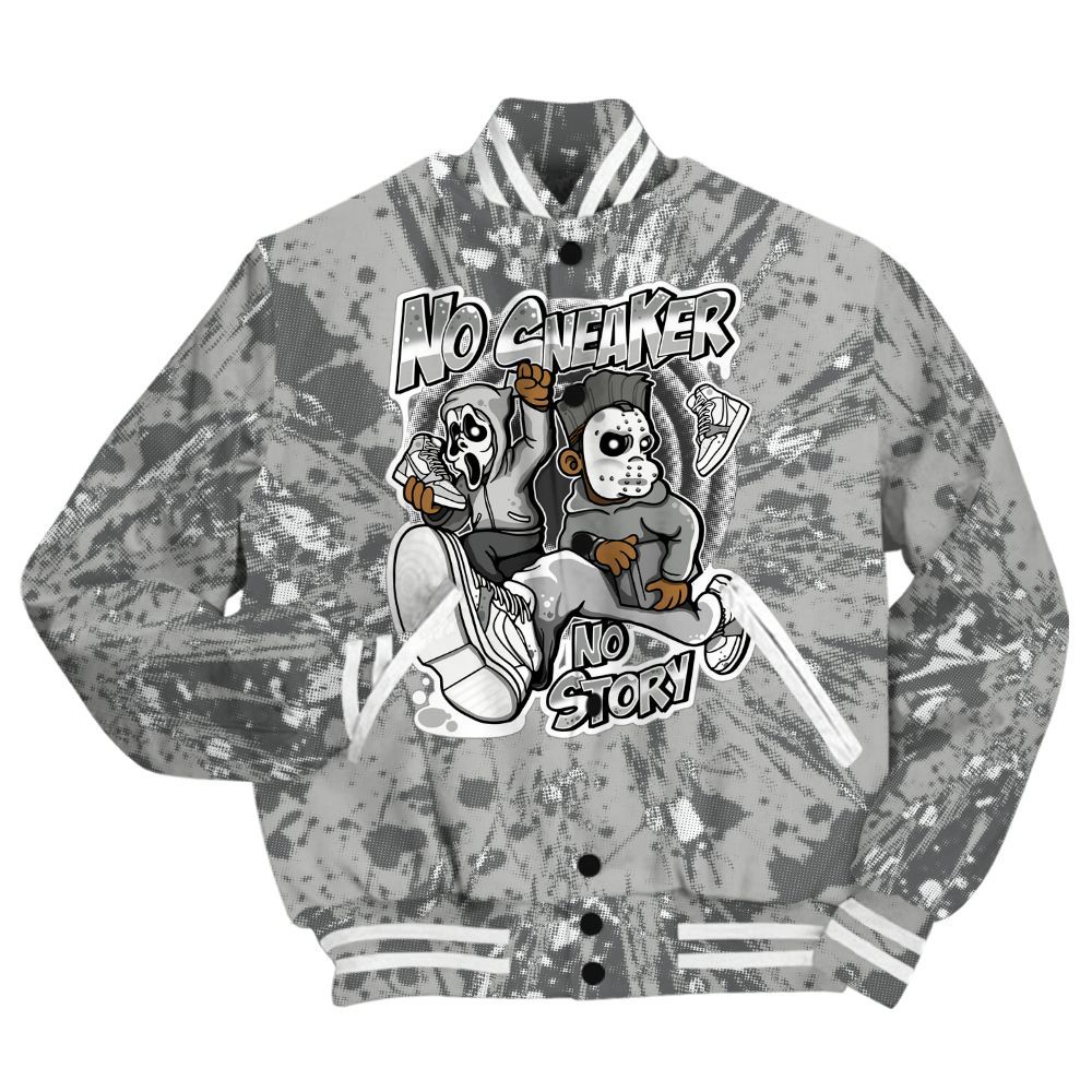 Varsity Jacket To Match Retro Wet Cement 4s Shirt - Sneakers Make Story Graphic Luxury All Over Print