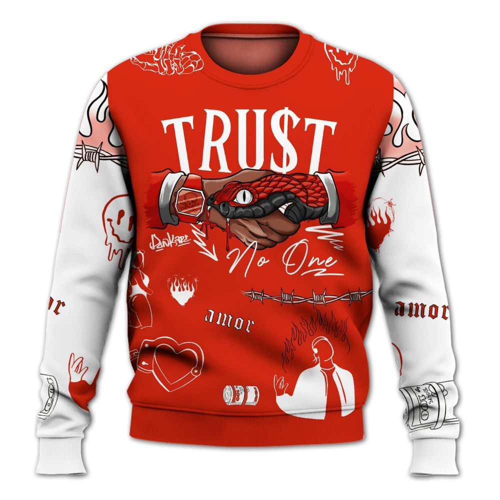 Sweatshirt To Match Retro Cherry 11s - Snake Trust No One All Over Print