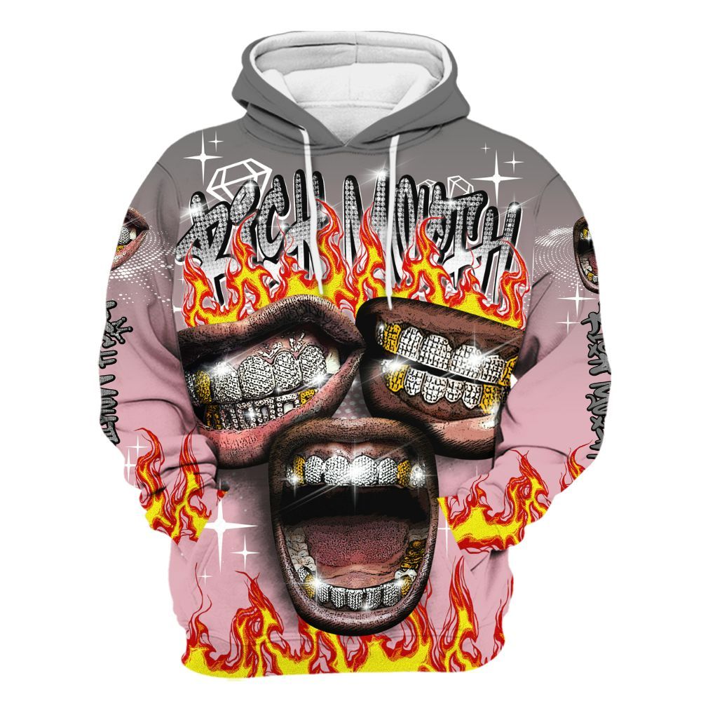 Hoodie To Match Air Max DN Pink Foam - Rich Mouth Fire Rap Retro 90s All Over Print