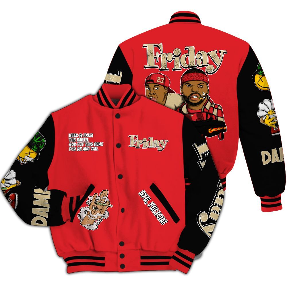 Varsity Jacket To Match Prime 93 Fire Red Shirt, Friday Sneaker Stress Style All Over Print