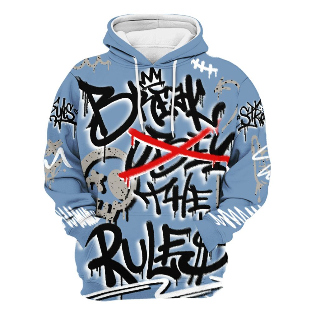Hoodie To Match University Blue 4s - Break Rules Streetwear All Over Print