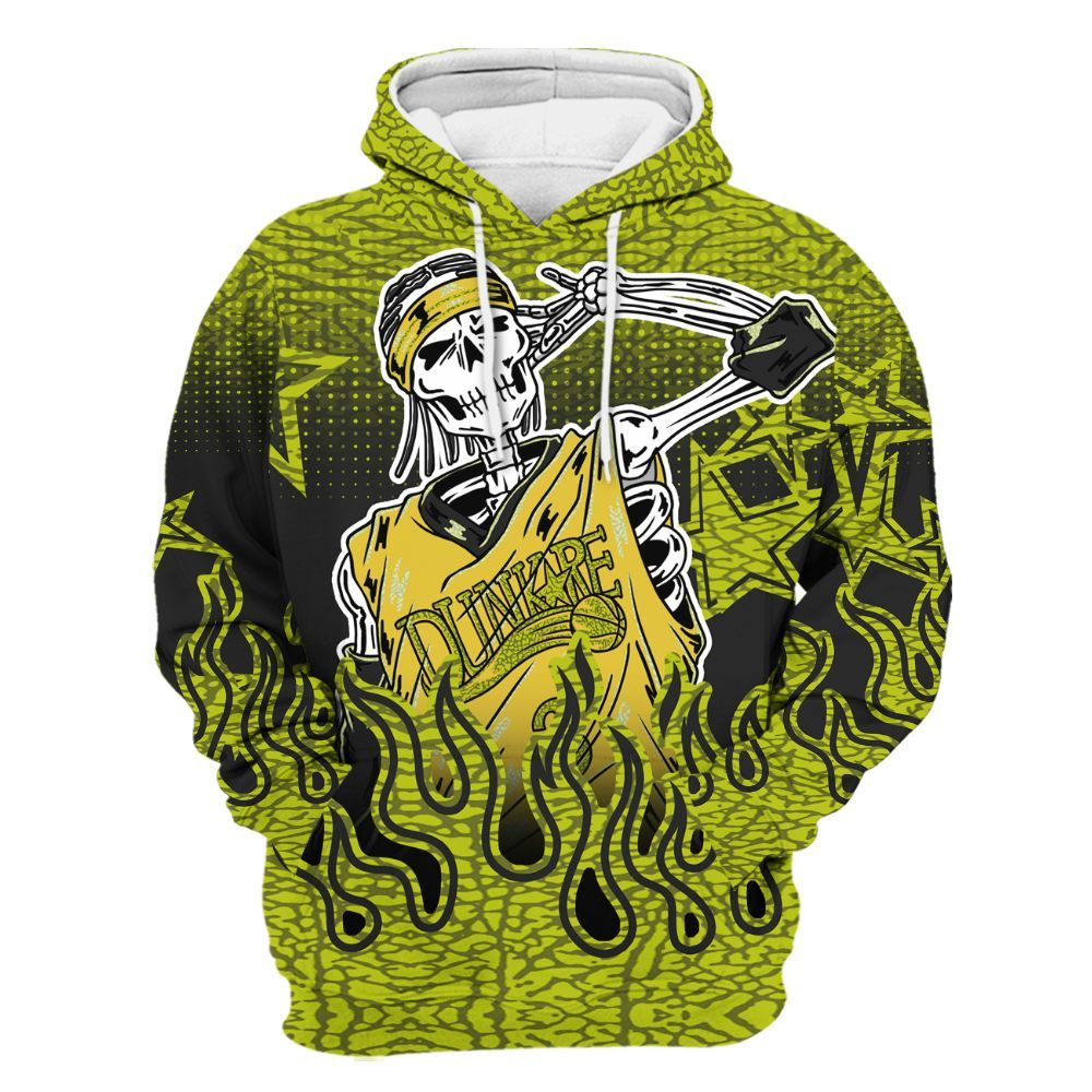 Hoodie To Match Dunk Low QS Halloween Skull - Allen Answer Unique Fire Custom Name All Over Print