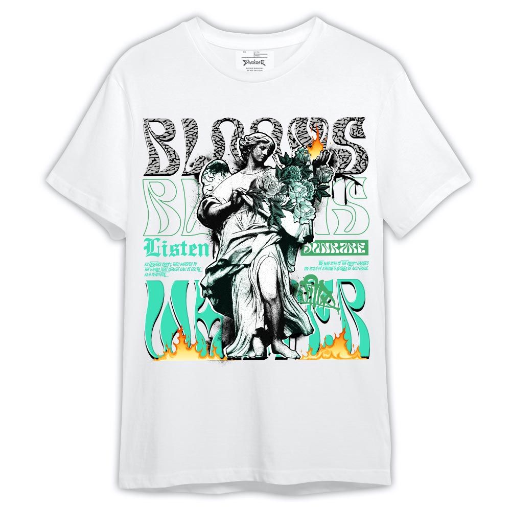 Shirt To Match Black Green Glow 3s - Blooms Whisper Shirt Green Glow 3s Outfit