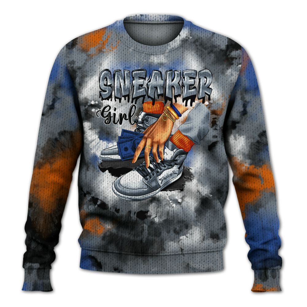 Knitted Sweater To Match RS-X GS League - SNEAKER Girl Money Drip Tie Dye