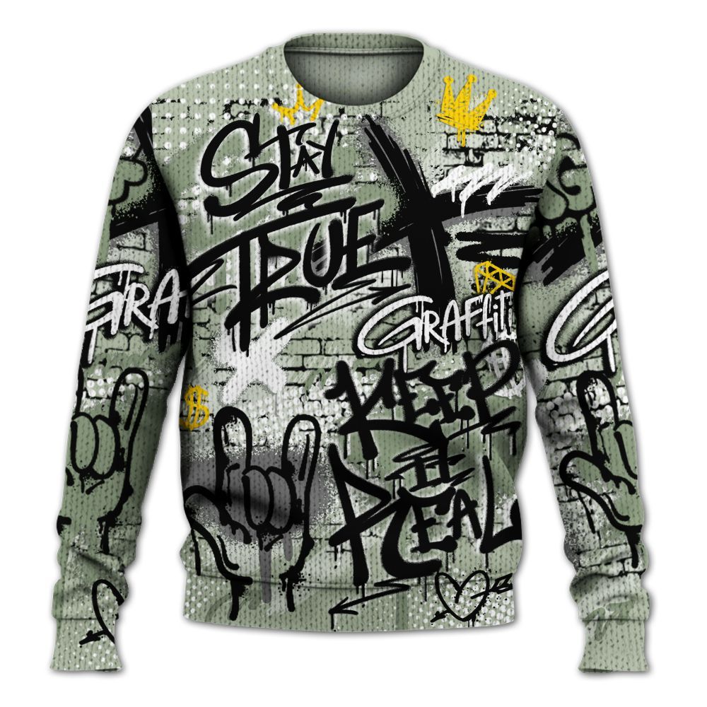 Knitted Sweater To Match Seafoam Sail 4s - True It Real Graffiti Streetwear