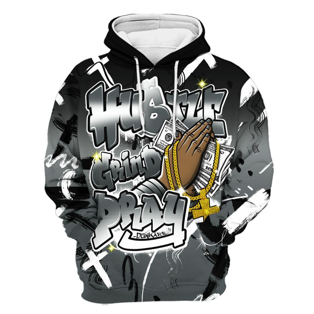 Hoodie To Match Black RM Nigel Sylvester 4s - Money Hustle Grind Pray All Over Print