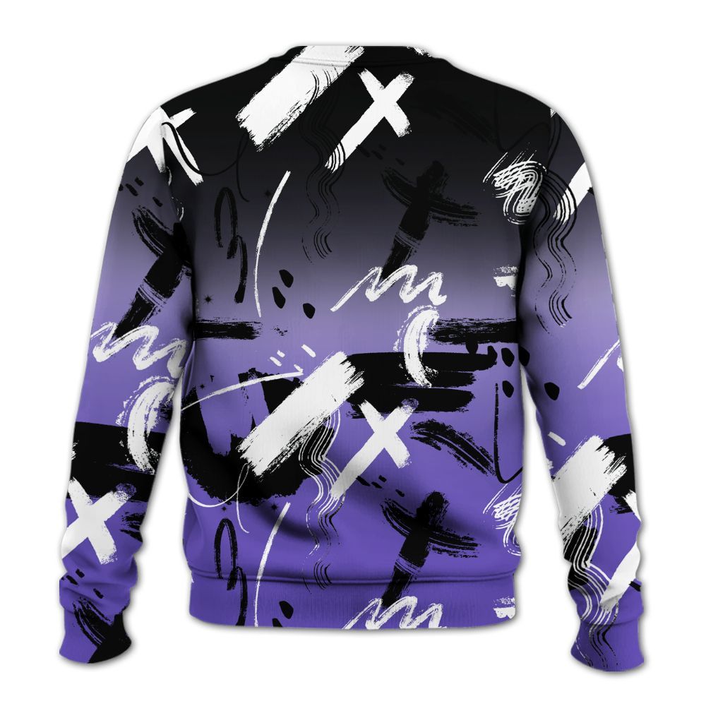 Sweatshirt To Match Field Purple 12s - Money Hustle Grind Pray All Over Print
