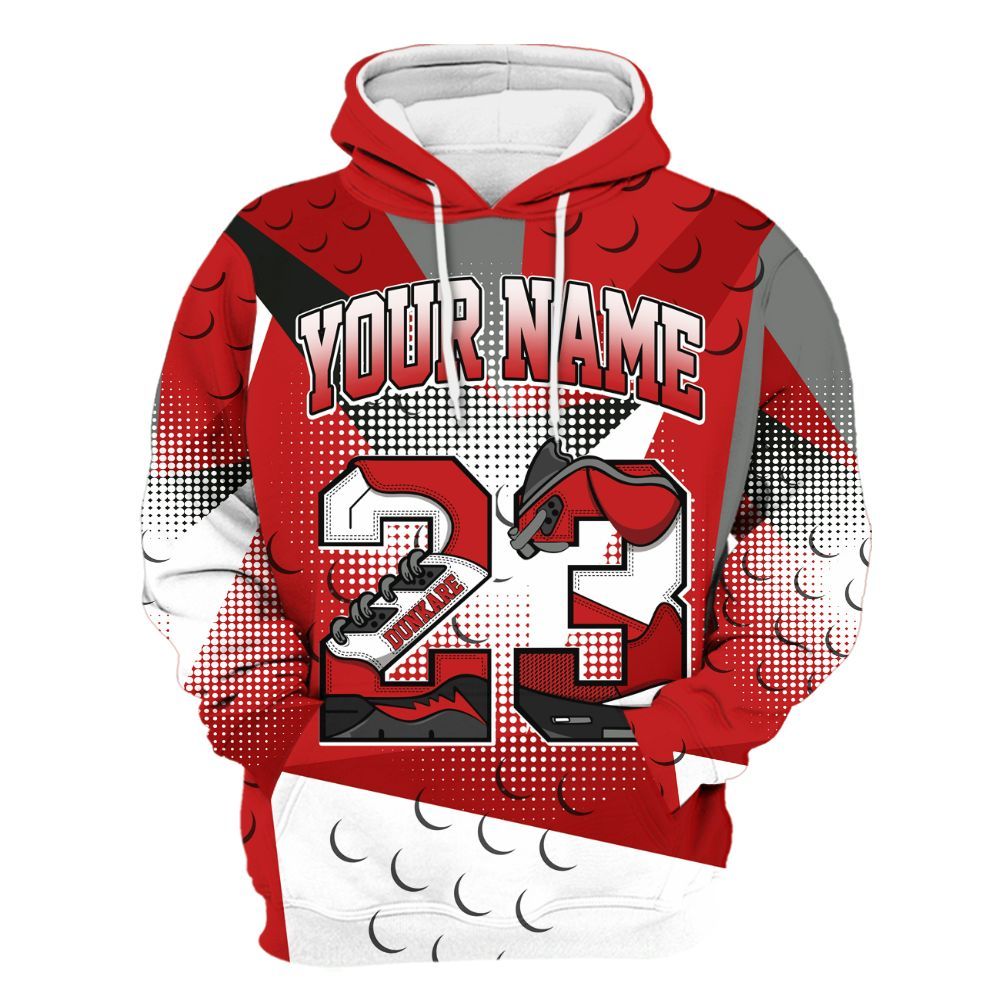 Hoodie To Match Bred Reimagined 4s - Poly Custom Name Number 23 5s All Over Print