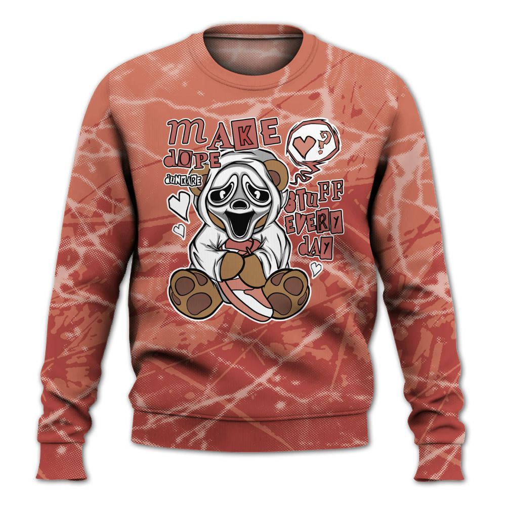 Sweatshirt To Match Dune Red 13s - Make Dopes Bear Profound All Over Print