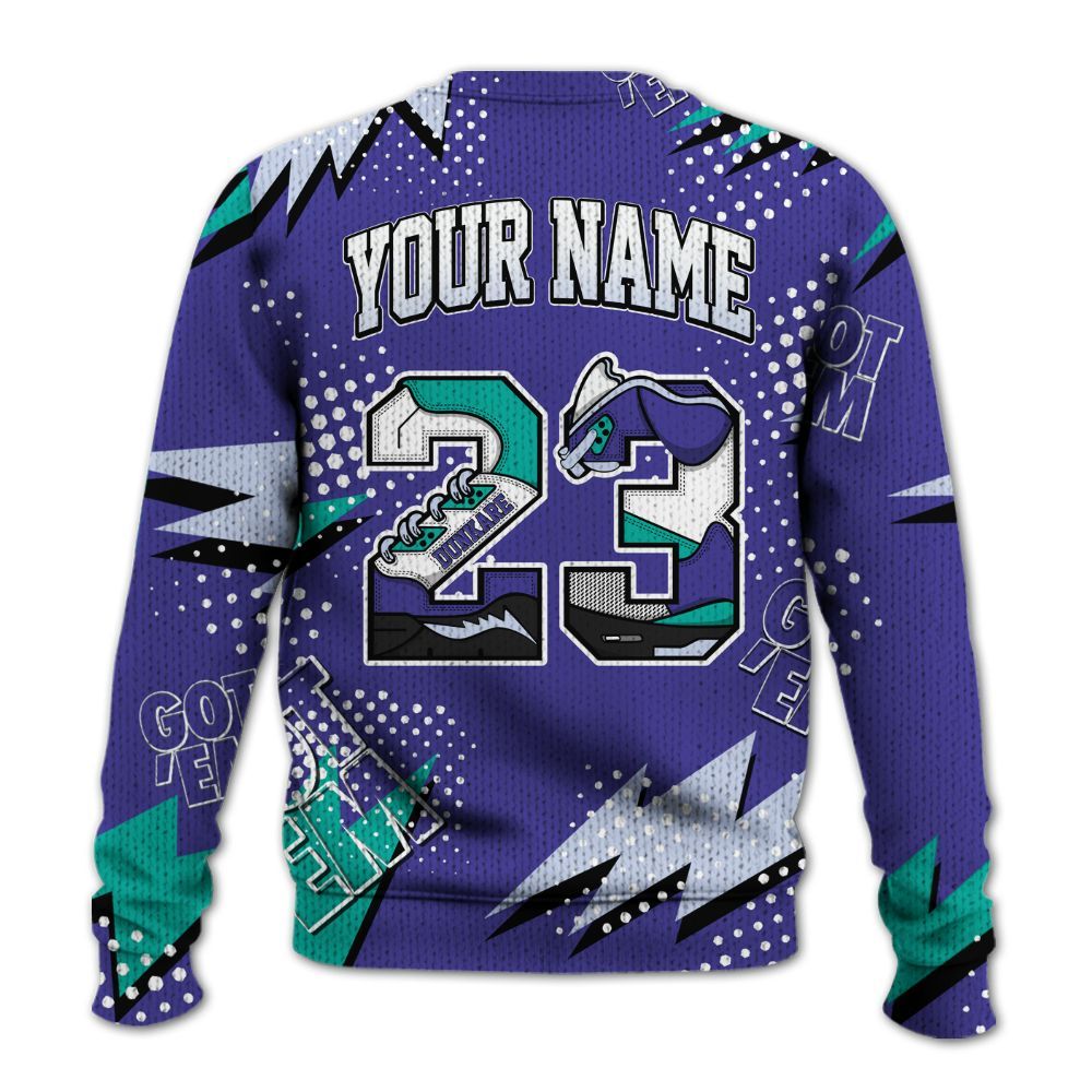 Sweater To Match Retro Grape 5s - 23 Custom Name 5s Graphic
