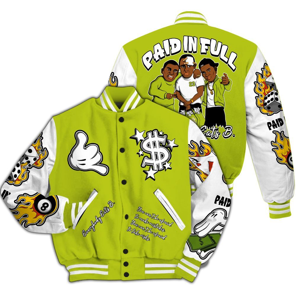 Varsity Jacket To Match Bright Cactus 13s - Funny Everybody Paid In Full Graphic All Over Print