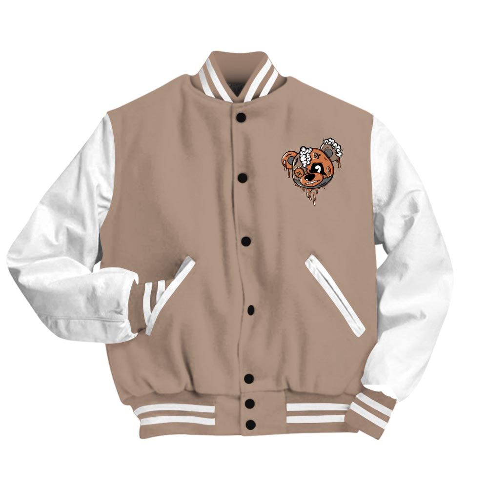 Varsity Jacket To Match OG Latte 1s Vasity Jacket - Hate Social Bear Vasity Jacket Unisex