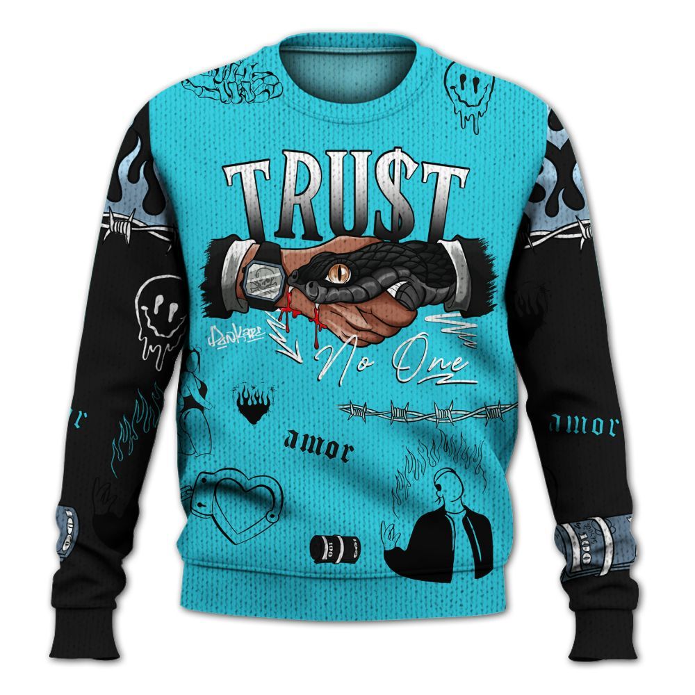 Sweater To Match Retro Gamma Blue 11s - Snake Trust No One Graphic