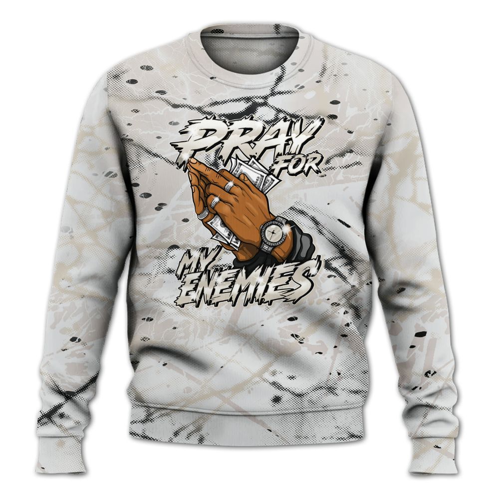 Sweatshirt To Match Retro Reverse Metallic 5s - Prayed For Enemies Graphic All Over Print