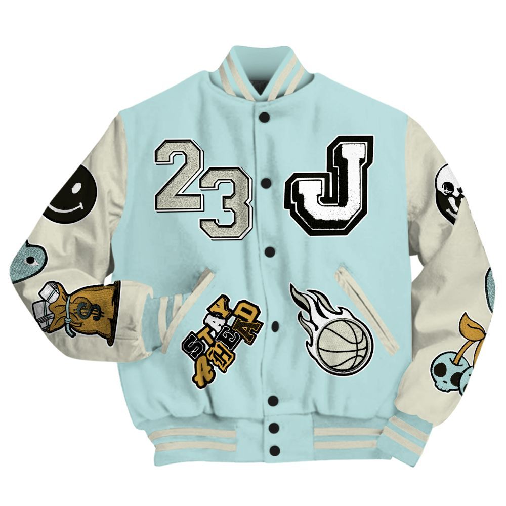 Varsity Jacket To Match Pure Platinum 4s - Hustles Money Number 23 All Over Print