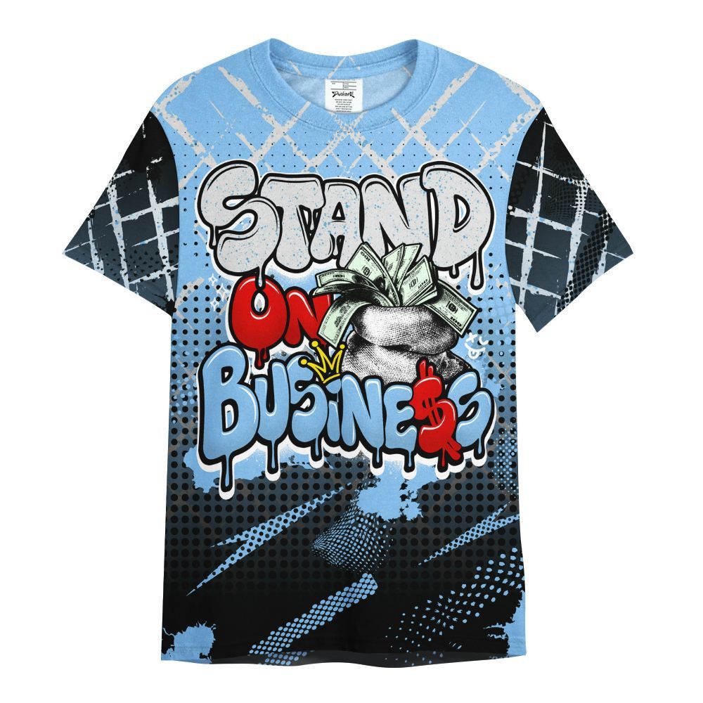 Shirt To Match University Blue 5s - Halftone Stand Business Dripping All Over Print