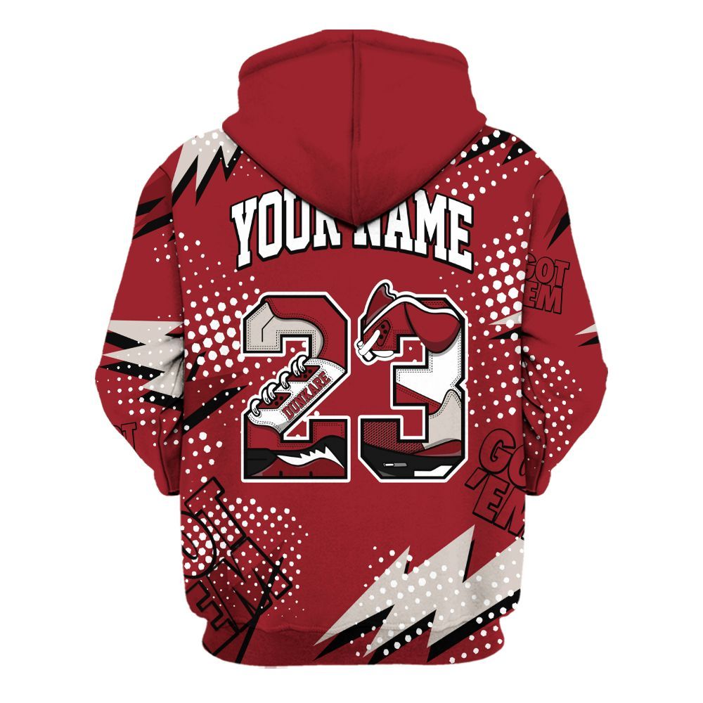 Hoodie To Match High Black Toe Reimagined 1s - Custom Name Number 23 5s All Over Print