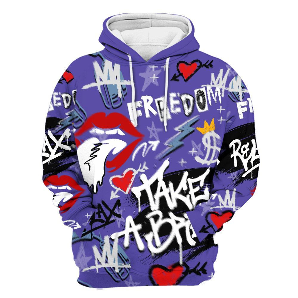 Hoodie To Match Retro Concord 5s - Take Break Freedom Graffiti Streetwear All Over Print