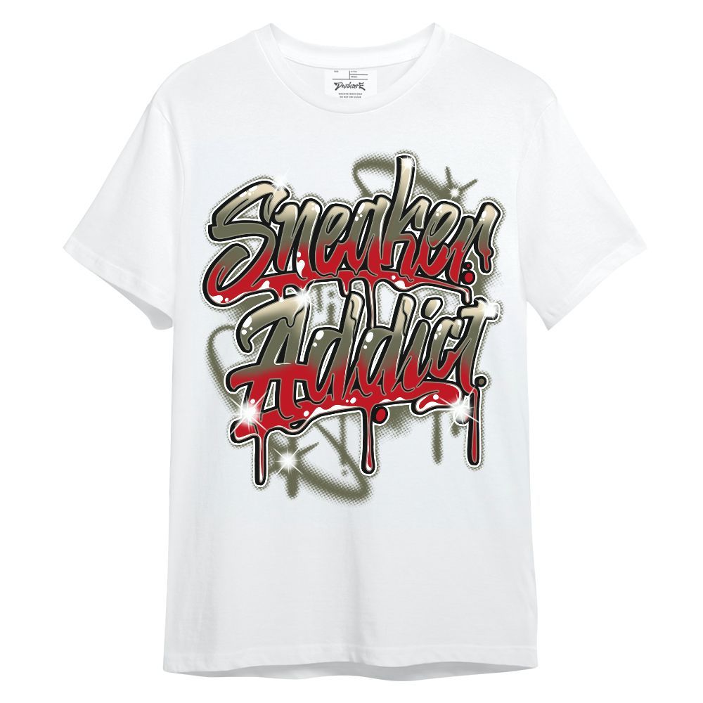 Shirt To Match Low OG Medium Olive 1s - Addiction Sneakers Graphic Unisex Shirt