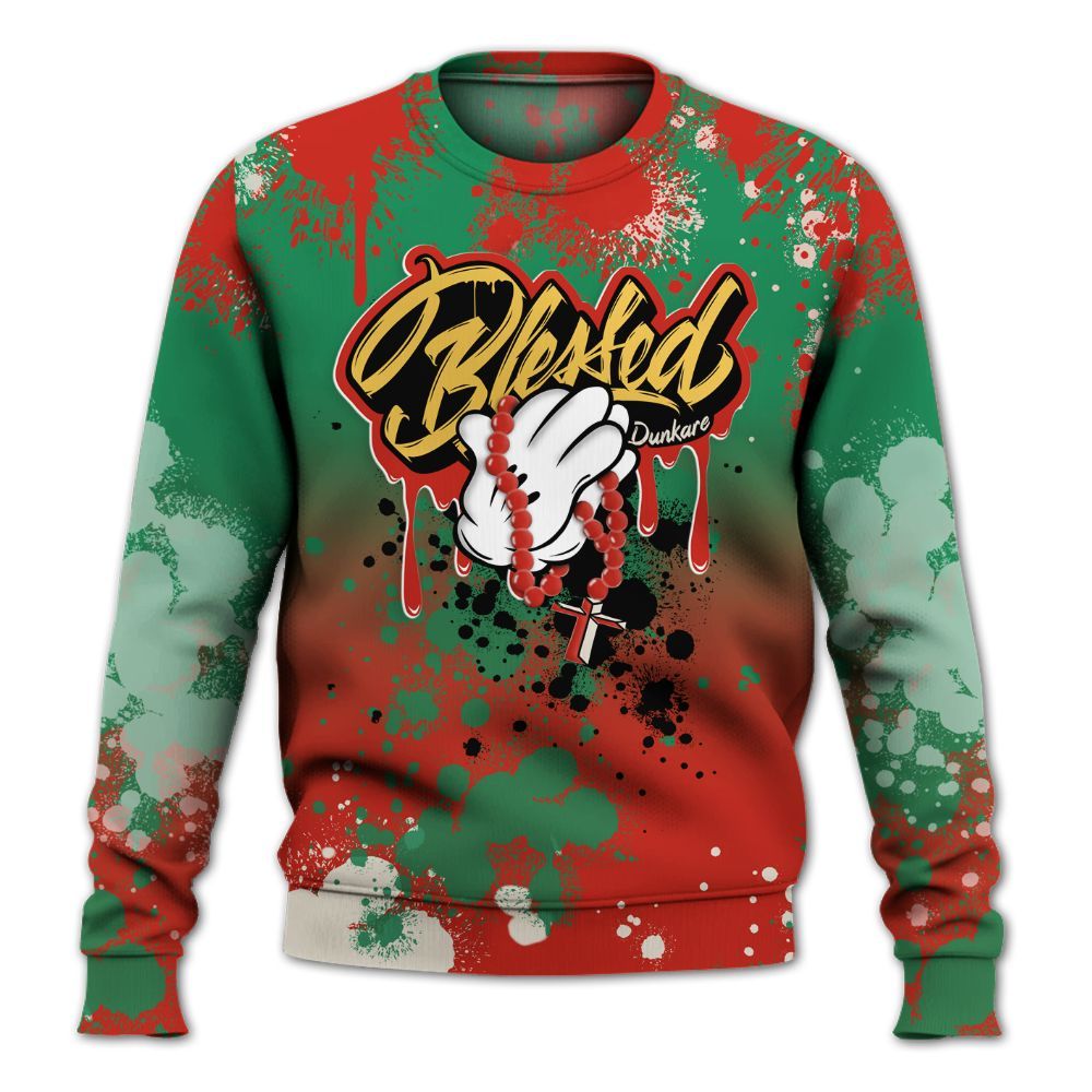 Sweatshirt To Match Retro El Vuelo 3s Shirt, God Blessed Ink Drip All Over Print